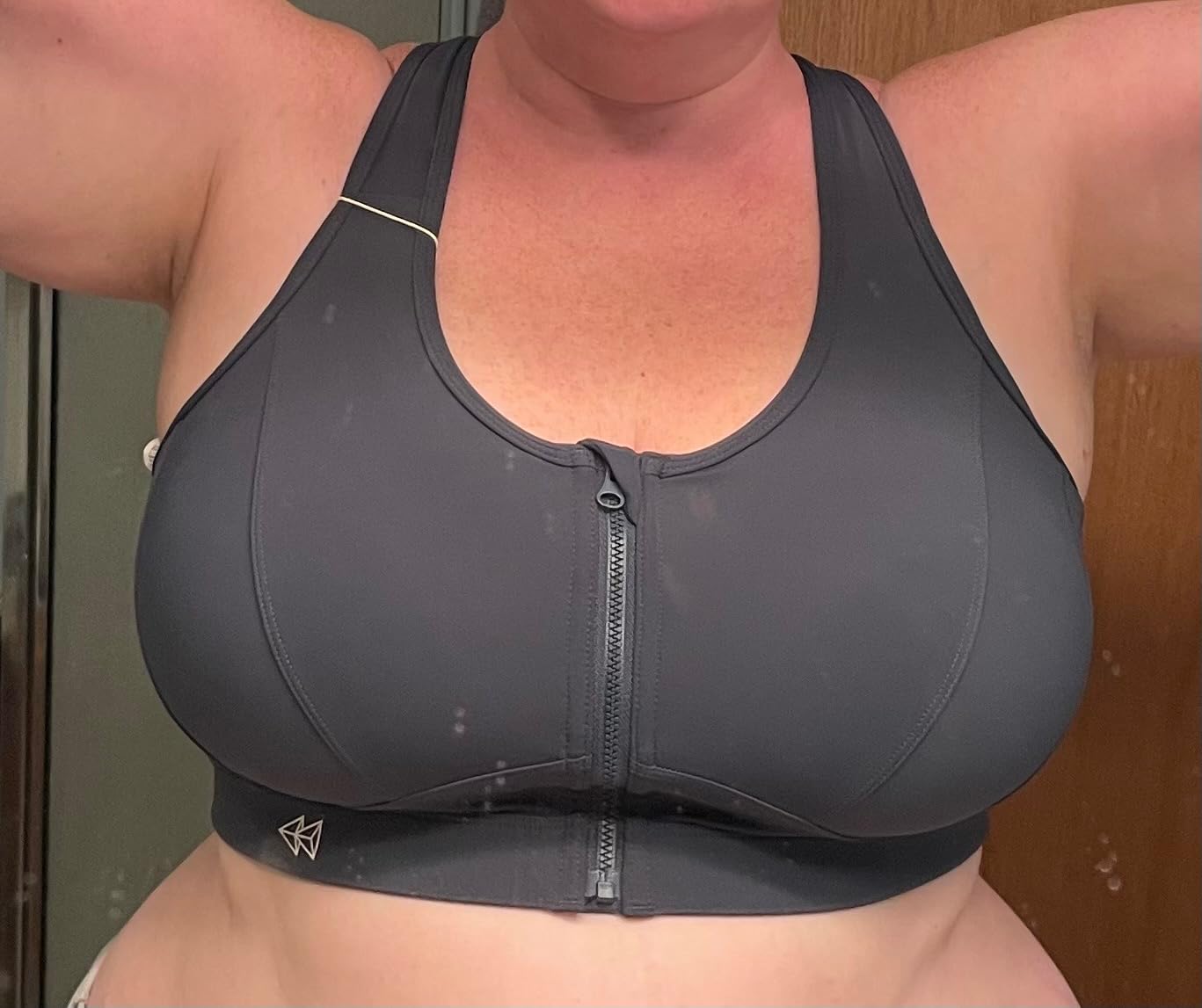 Enfold™ Zip Front Breathable Racerback High Impact Running Bra