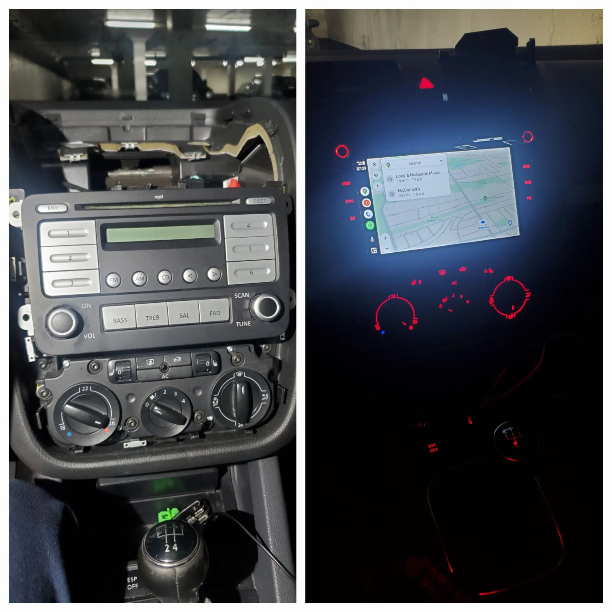 Autoradio Android per VW Golf 5 6 T5 RCD Caddy Passat Polo, Skoda, Seat con  Carplay e Android Auto, 7 pollici, radio touch screen con navigatore WiFi  GPS + telecamera posteriore + microfono : : Elettronica