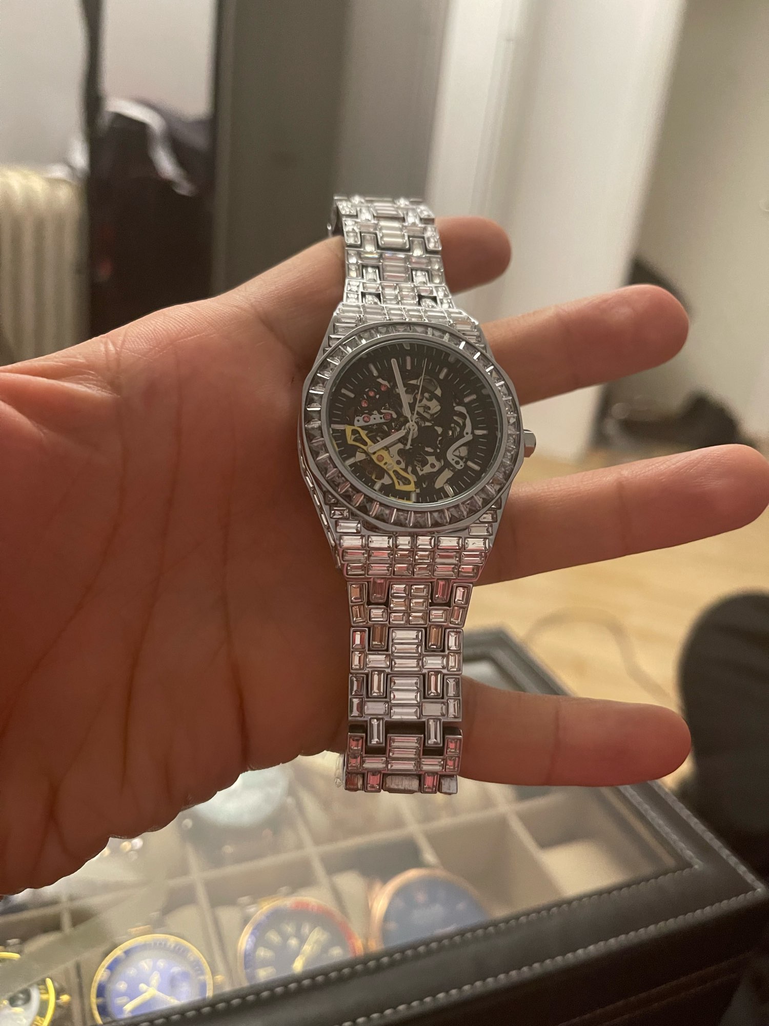 Iced out hot sale skeleton ap