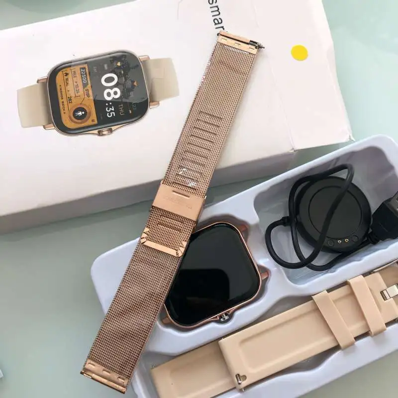 Relógio Digital Smartwatch Dourado Elegante + Pulseira de Bônus - Gold