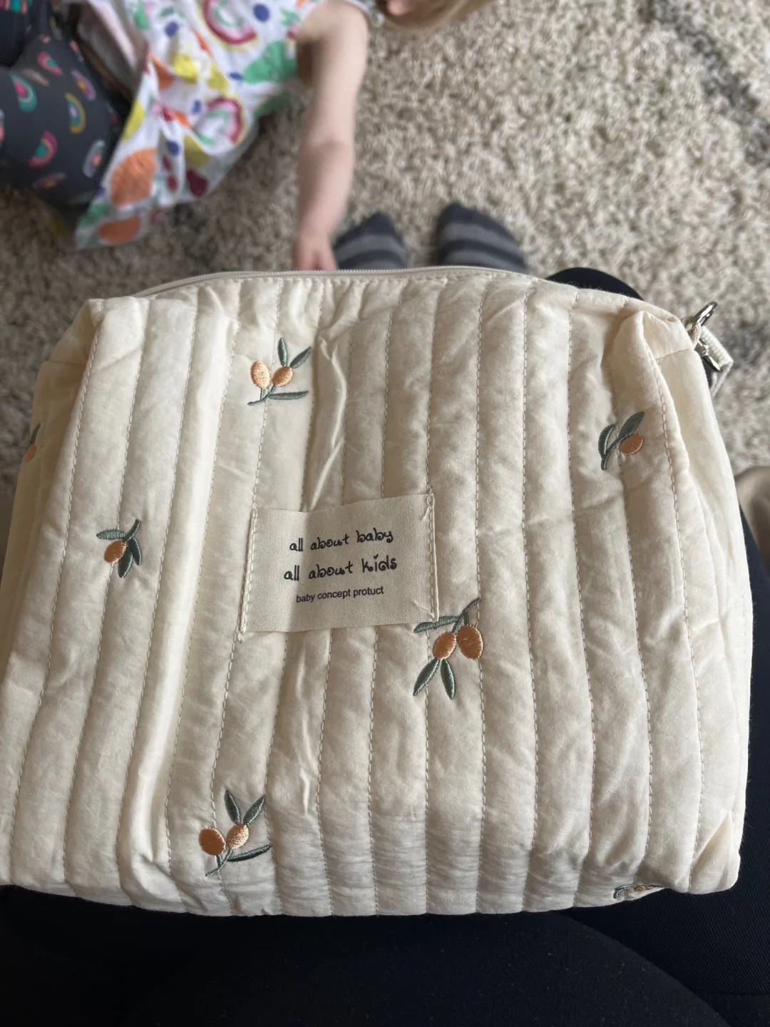 Cyflymder Cotton Mom Bag Organizer Cute Bear Embroidery Mommy Single B –  cyflymder