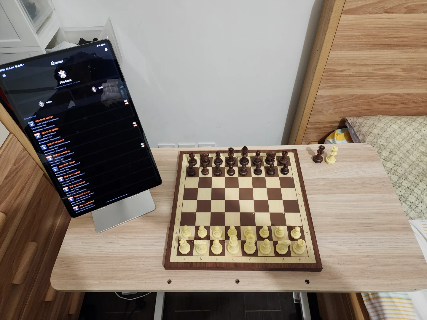 Chessnut Air Electronic Chess Set, A magnificently Handcrafted Wooden Chess  Board with Extra Queens,LEDs, AI Adaptive Electronic Chess Set Game and