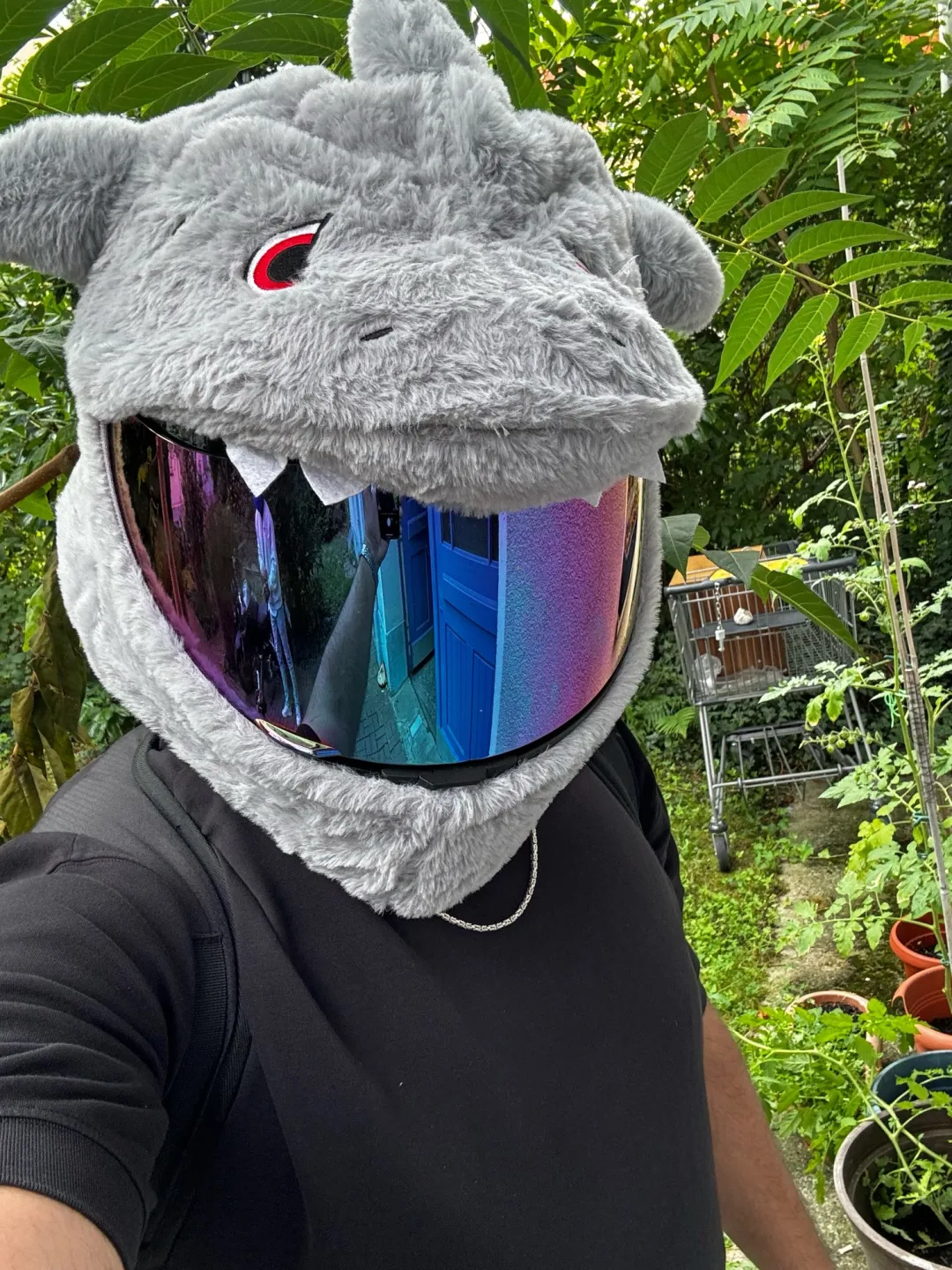 Funny motorcycle helmet covers-Elephant Gray - Main Image