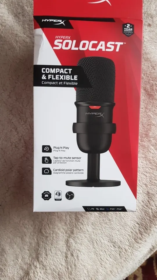 HP HyperX SoloCast USB Condenser Gaming Microphone, for PC, PS4