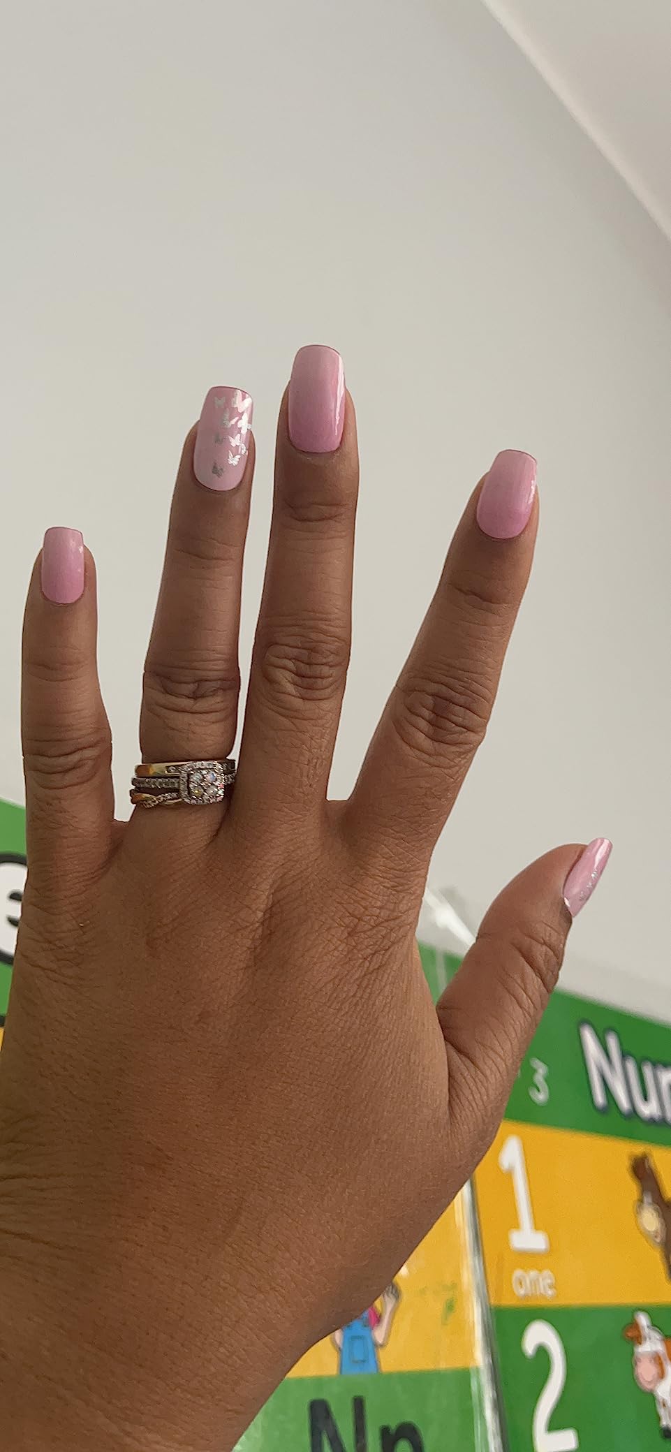 Wahrshei Nagelfolien Set – 20 Stück Pink Blumen Design, Selbstklebende UV-Gel-Folien, Inkl. Feile & Stift, Einfach Anzuwenden