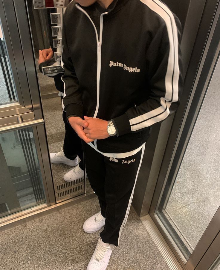 Conjunto Palm Angels Logo Tracksuit Preto – Pumping Store