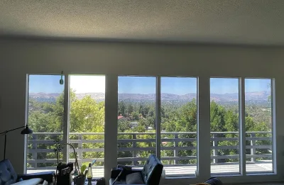 Interior view of treated windows