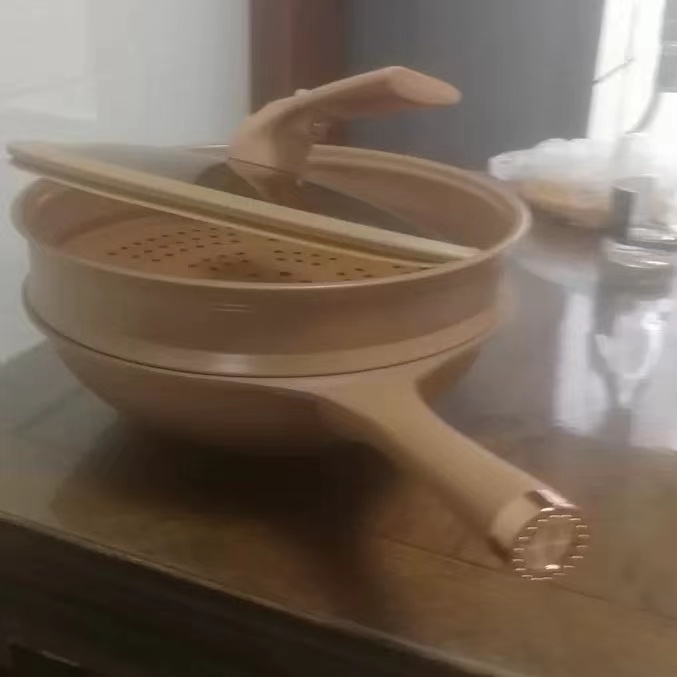 Non-Stick Clay Wok With Steamer Basket