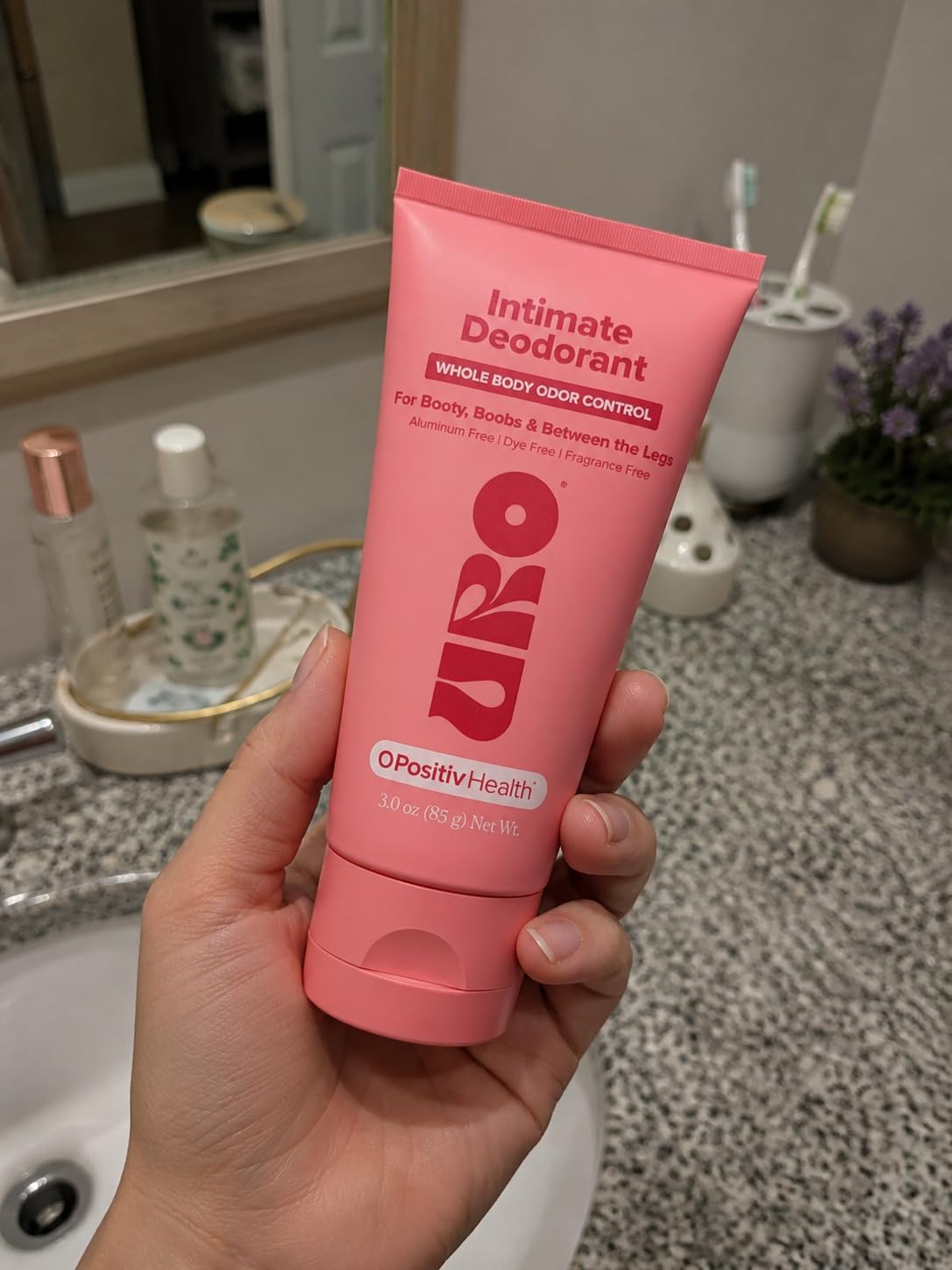 Espuma femenina URO en casa de una clienta