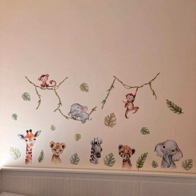 Pegatinas De Pared Vinilo Decorativas, Diseño Rama De árbol Y Ardilla De Otoño, 2 Hojas De 30x110 Cm - Fáciles De Aplicar Y Quitar