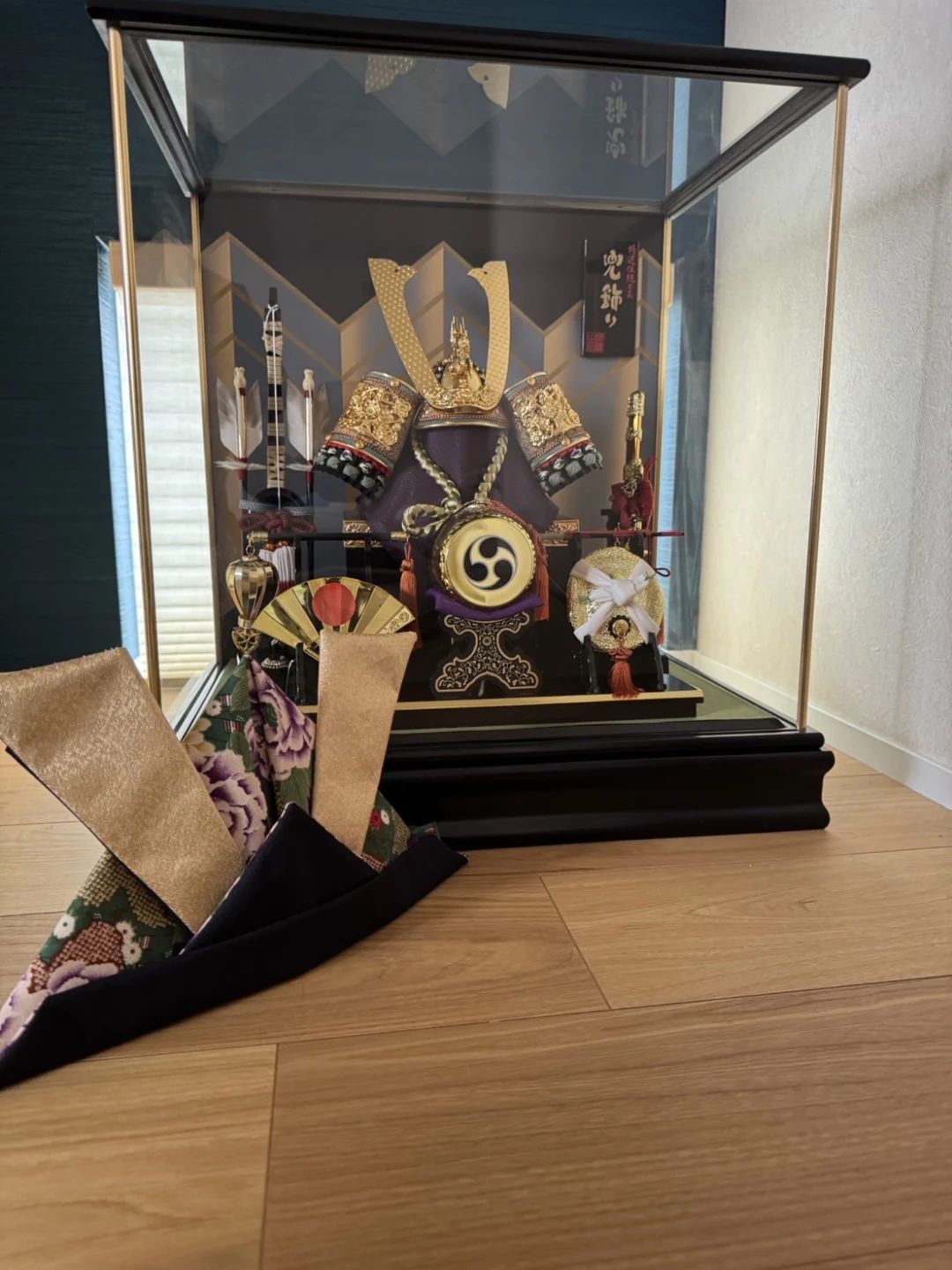 高さ45cm｜名前旗 5A-18G｜男の子｜生年月日｜おしゃれ刺繍｜端午の