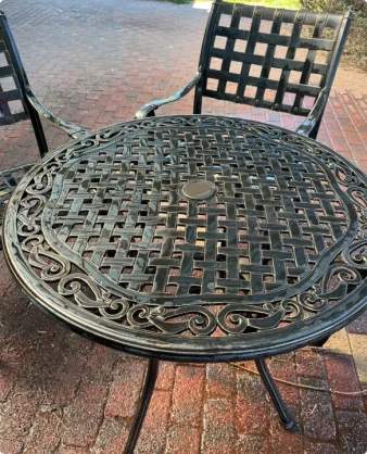 Wrought iron table repair