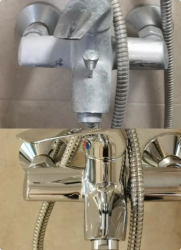 Customer faucet limescale cleaning photo