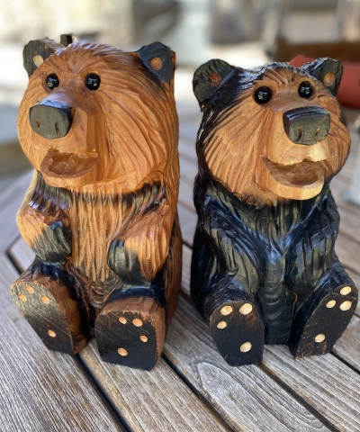 Hand Carved Wooden Bear