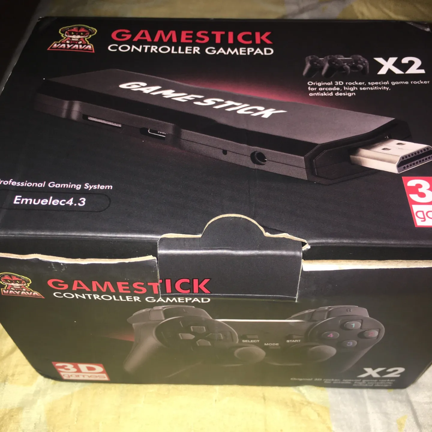 Game Stick Retro 4k - 128GB e 41mil jogos v4.5 Custom com 2 Controles