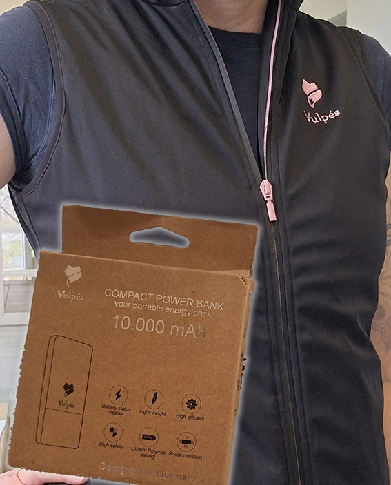 Gilet Chauffant Pour Femme - 3 Températures, 5 Zones Chauffantes, Batterie USB 10000 MAh Incluse, Chaud Et Confortable