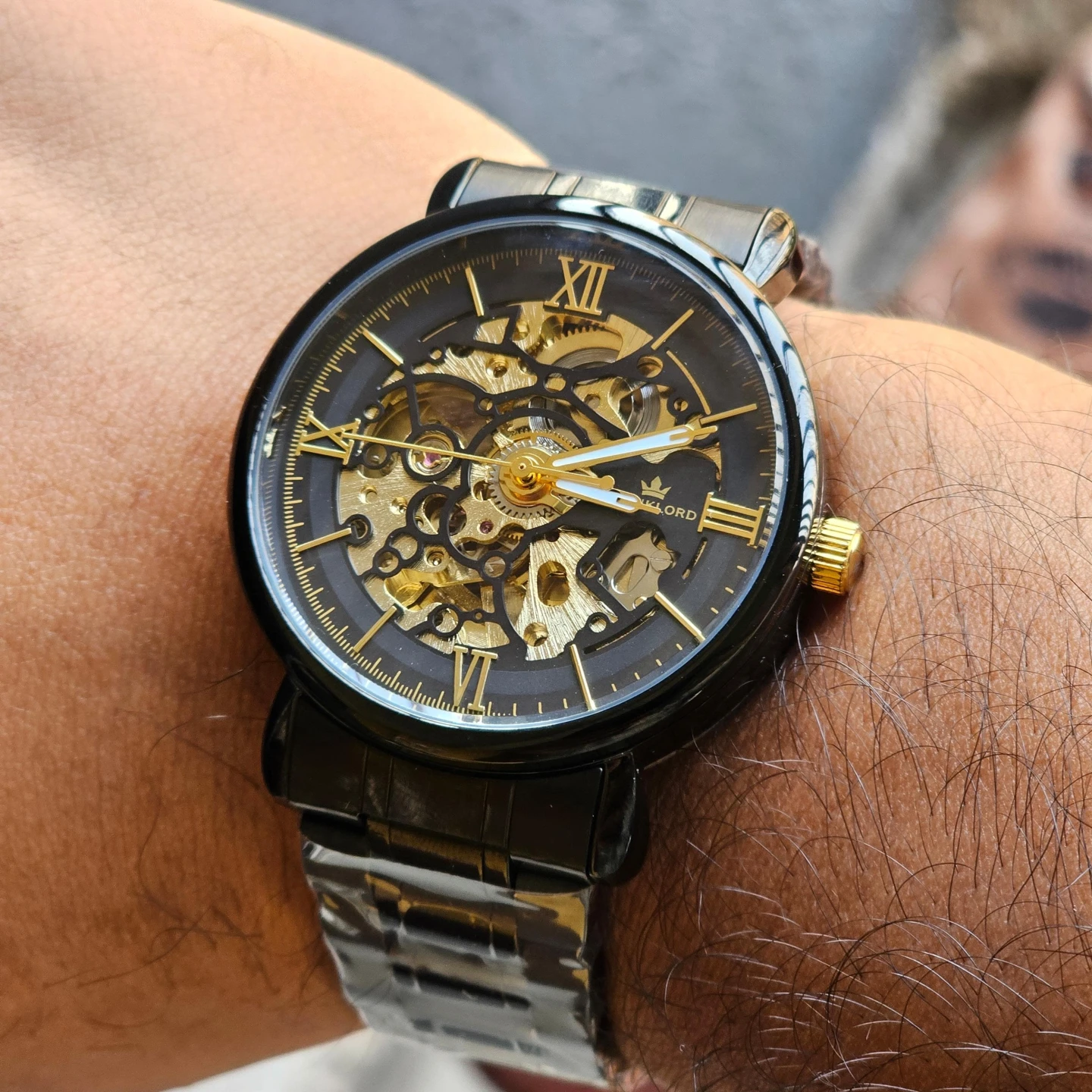 人気を誇る Noir Mechanis Franklord Eclipse Skeleton Automatic Luxury - 工芸品