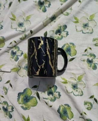 Merakrt Black Copper Pipe Coffee Mug Set- Handmade Ceramic Mugs for Te