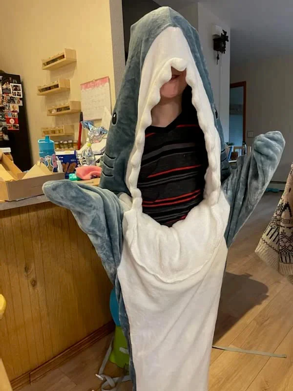 Shark Blanket Hoodie Onesize Fits All photo review