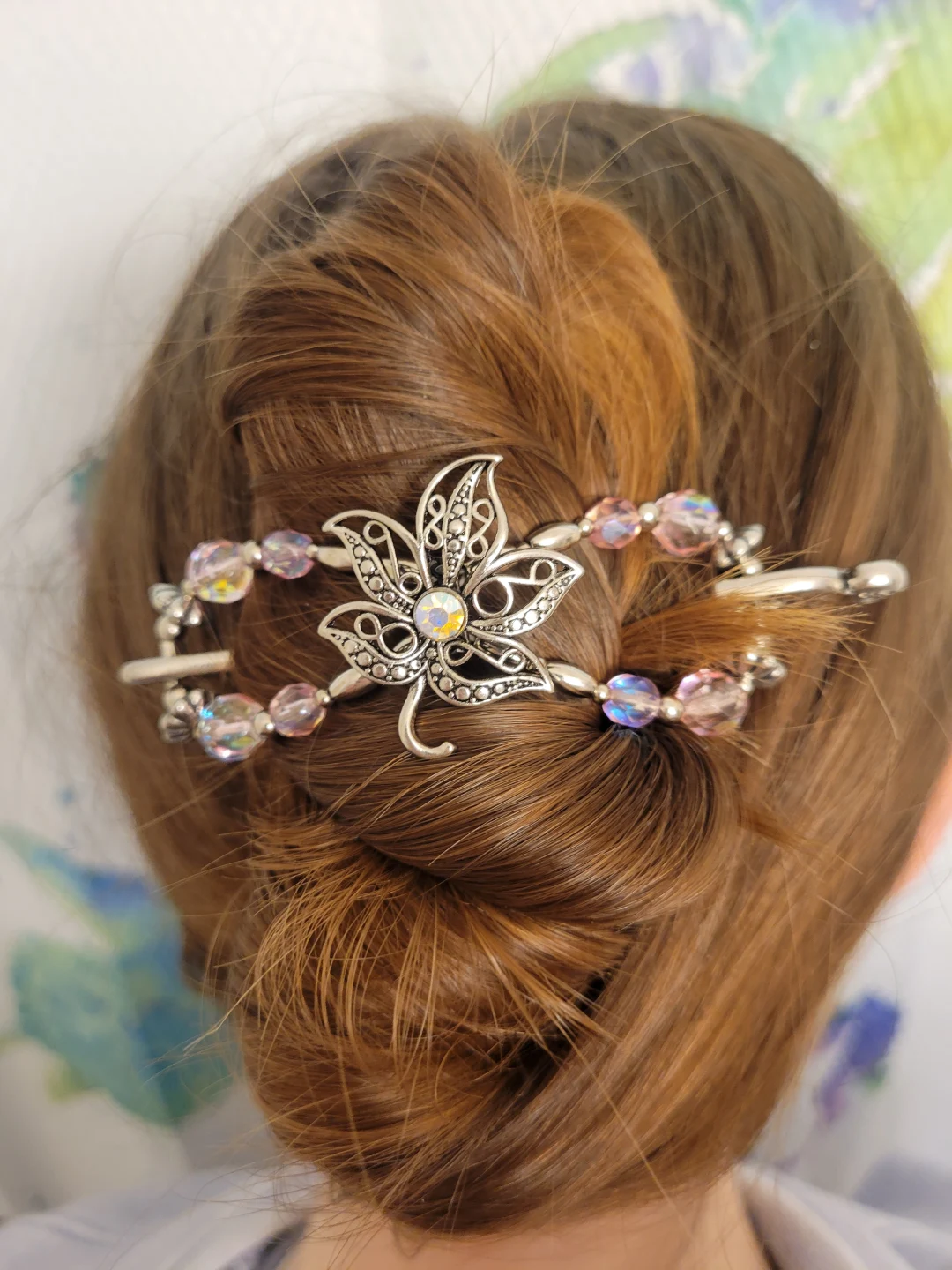 XL White and Gold Lilla Rose hair clip & 2 Upins as a set From Bedhead to Beautiful with Lilla Rose Flexi - Lilla Rose  main image 4