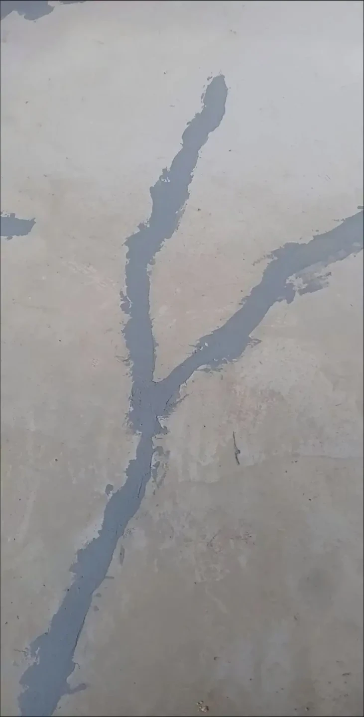 Customer-submitted concrete crack repair photo