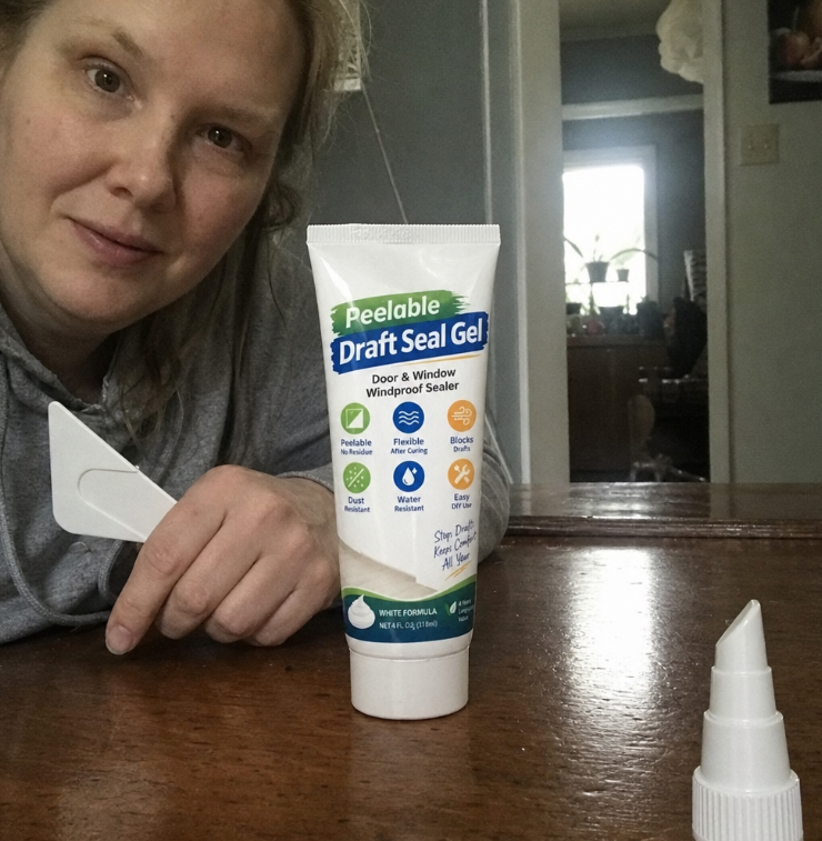 Peelable white window seal after application