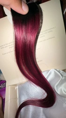 Cherry Red Highlights Dark Red Hair Straight Straight Hair With