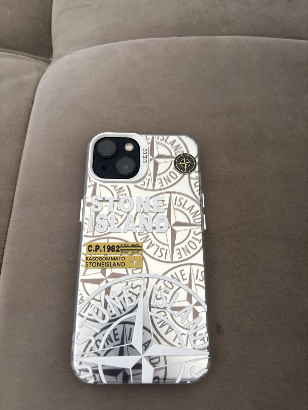 Coque Stone Island iPhone 13 Blanche