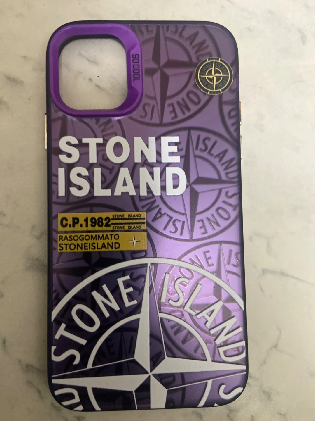 Coque Stone Island Pour IPhone – Tous Modèles, Protection Antichoc (blanche/noire)