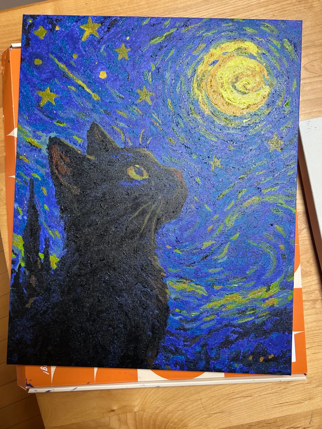 ゴッホの星空に夢見るネコ - 大人の塗り絵・絵画キット – Paint Yours