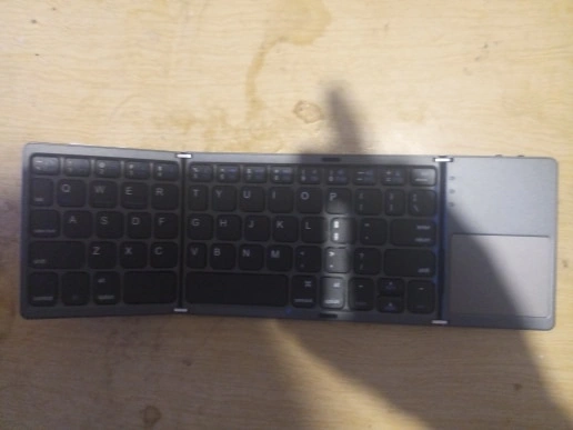 Mini clavier sans fil Bluetooth 3.0 pliable,pavé tactile,pour  Windows,Android,IOS13,tablette,ipad,téléphone - Type with touchpad  Black-with 1 Sticker